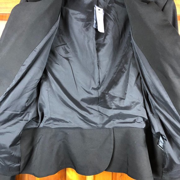 NWT Express Black Cotton Blend Two Button Blazer with Peak Lapels Classic Y2K - Picture 4 of 11